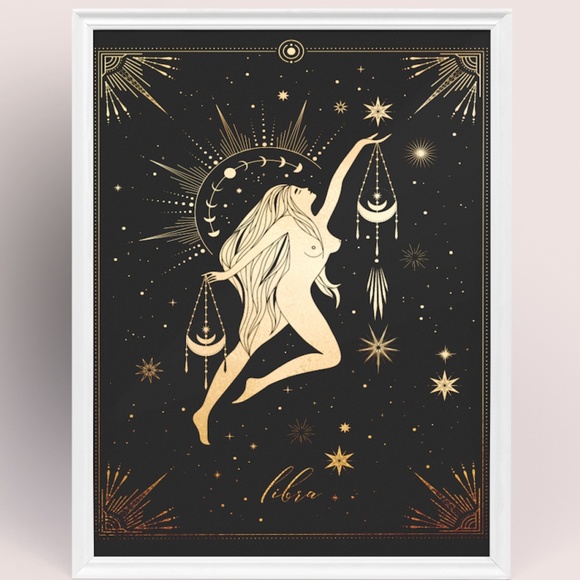 Libra Wall Art Celestial Zodiac Horoscope Illustration Print Poster Unframed - Picture 4 of 17